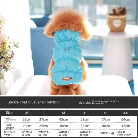 Dog Clothes Vest Warm Cotton With Buckle (Option: sky blue-XXL)