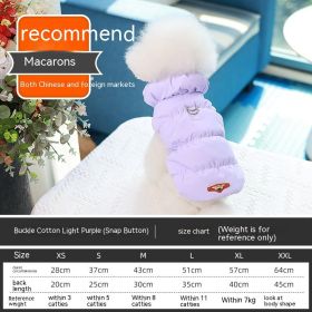 Dog Clothes Vest Warm Cotton With Buckle (Option: Light Purple-XXL)